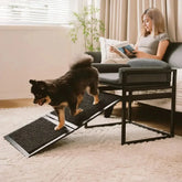 Elevated Pet Sofa Bed with Stairs Ramp for Bedside Lounge or Dog Window Perch Tektoty